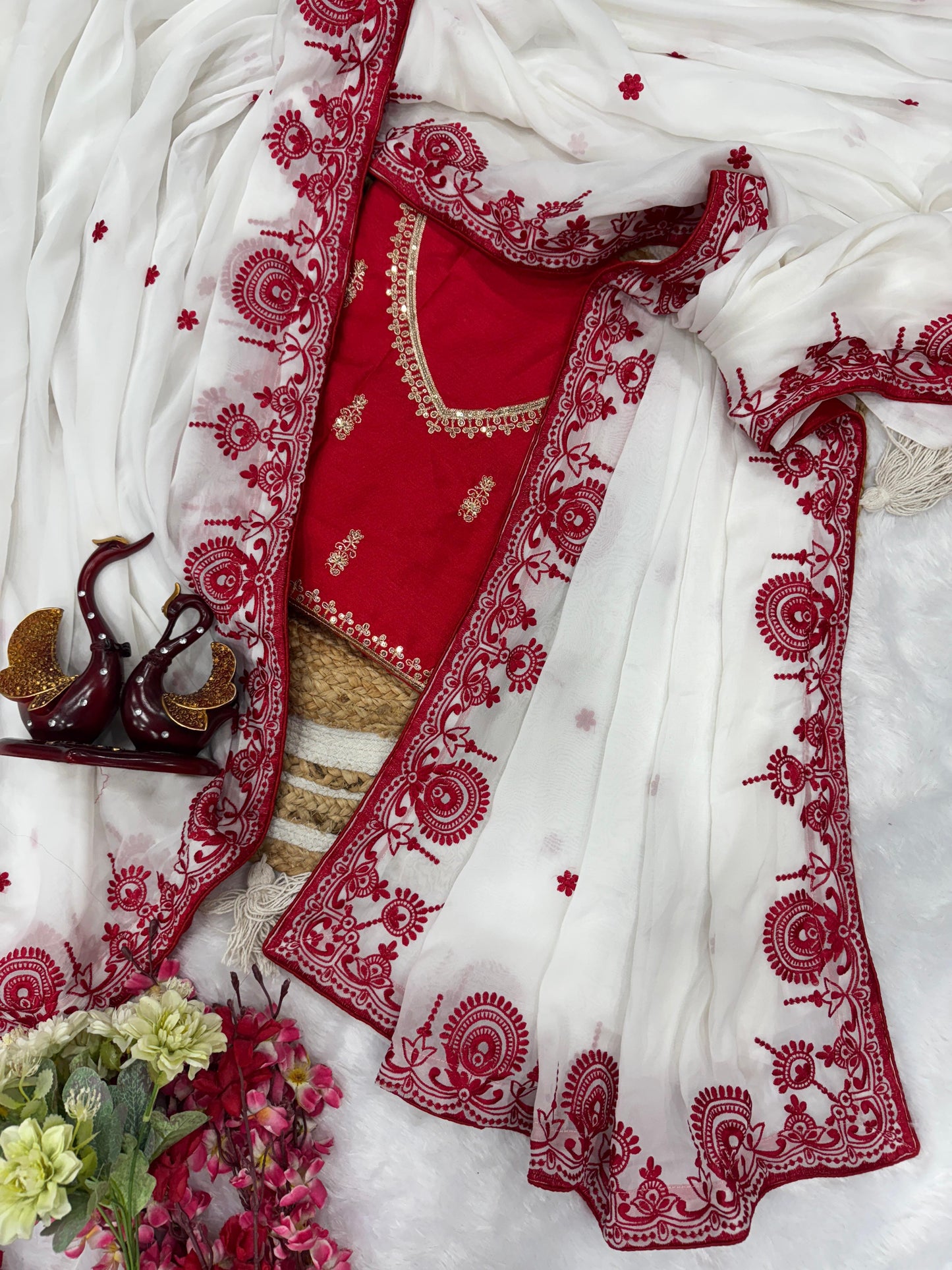 some special red & white saree