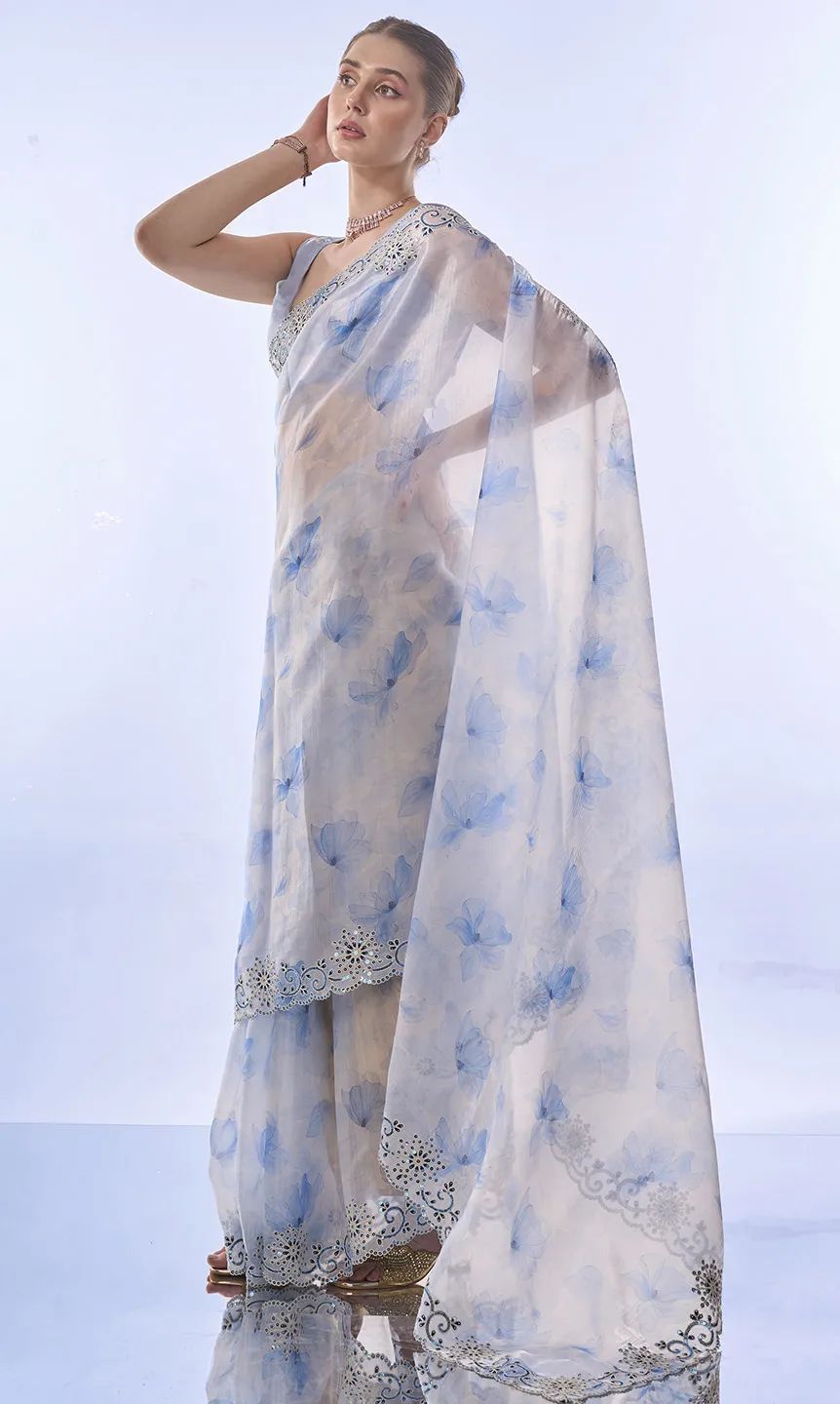Beautiful Printed Space Silk Saree