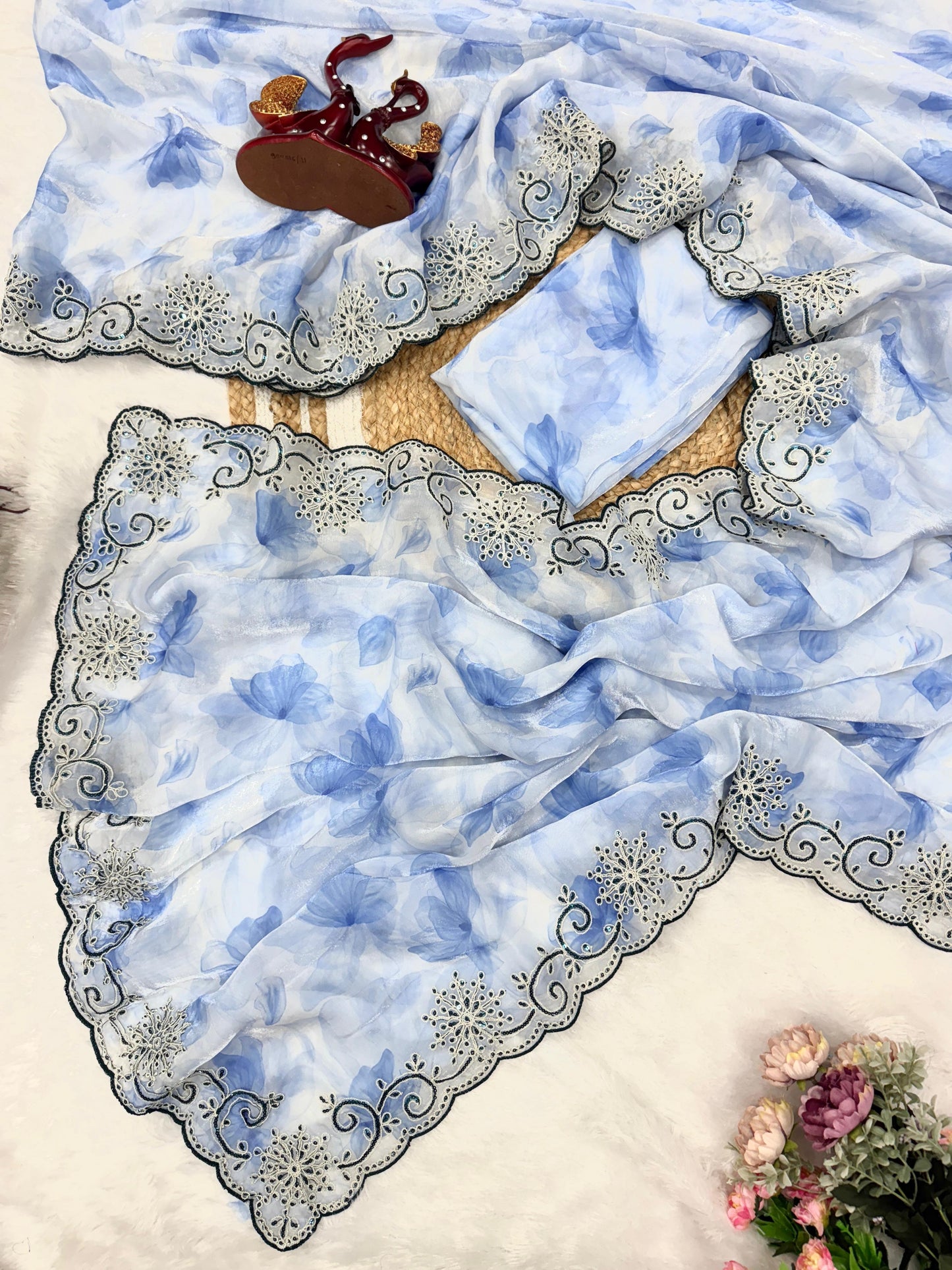 Beautiful Printed Space Silk Saree