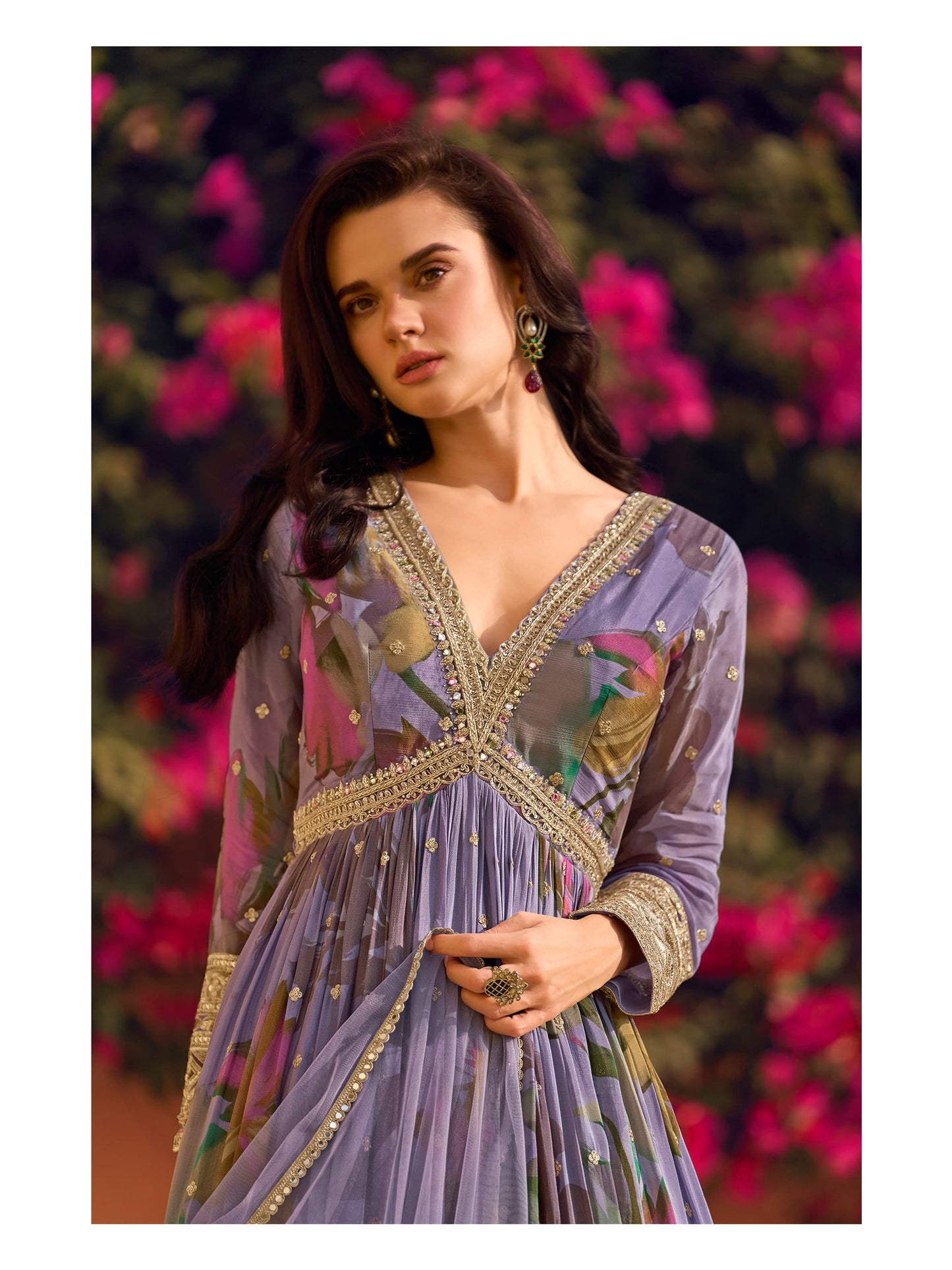 Beautiful Heavy Partywear Dress in Chinon Fabric