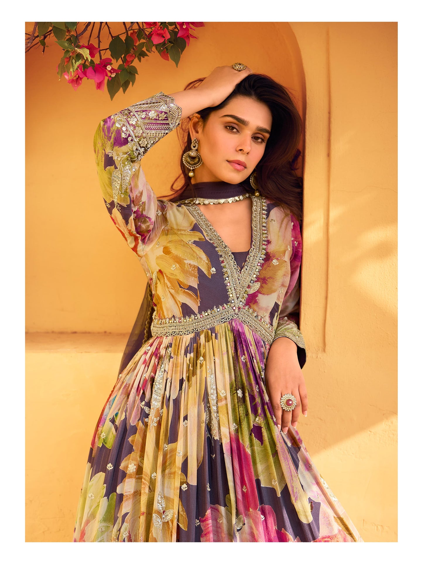Beautiful Heavy Partywear Dress in Chinon Fabric