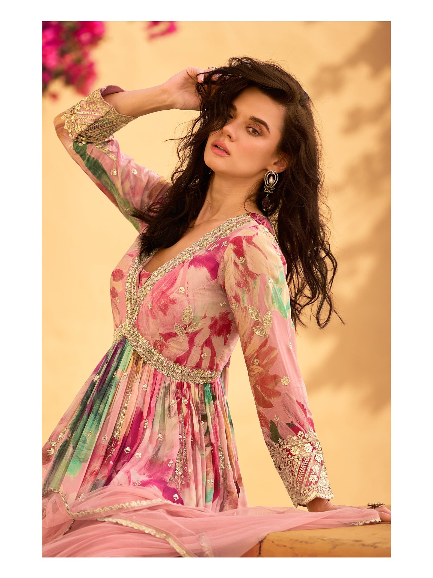Beautiful Heavy Partywear Dress in Chinon Fabric