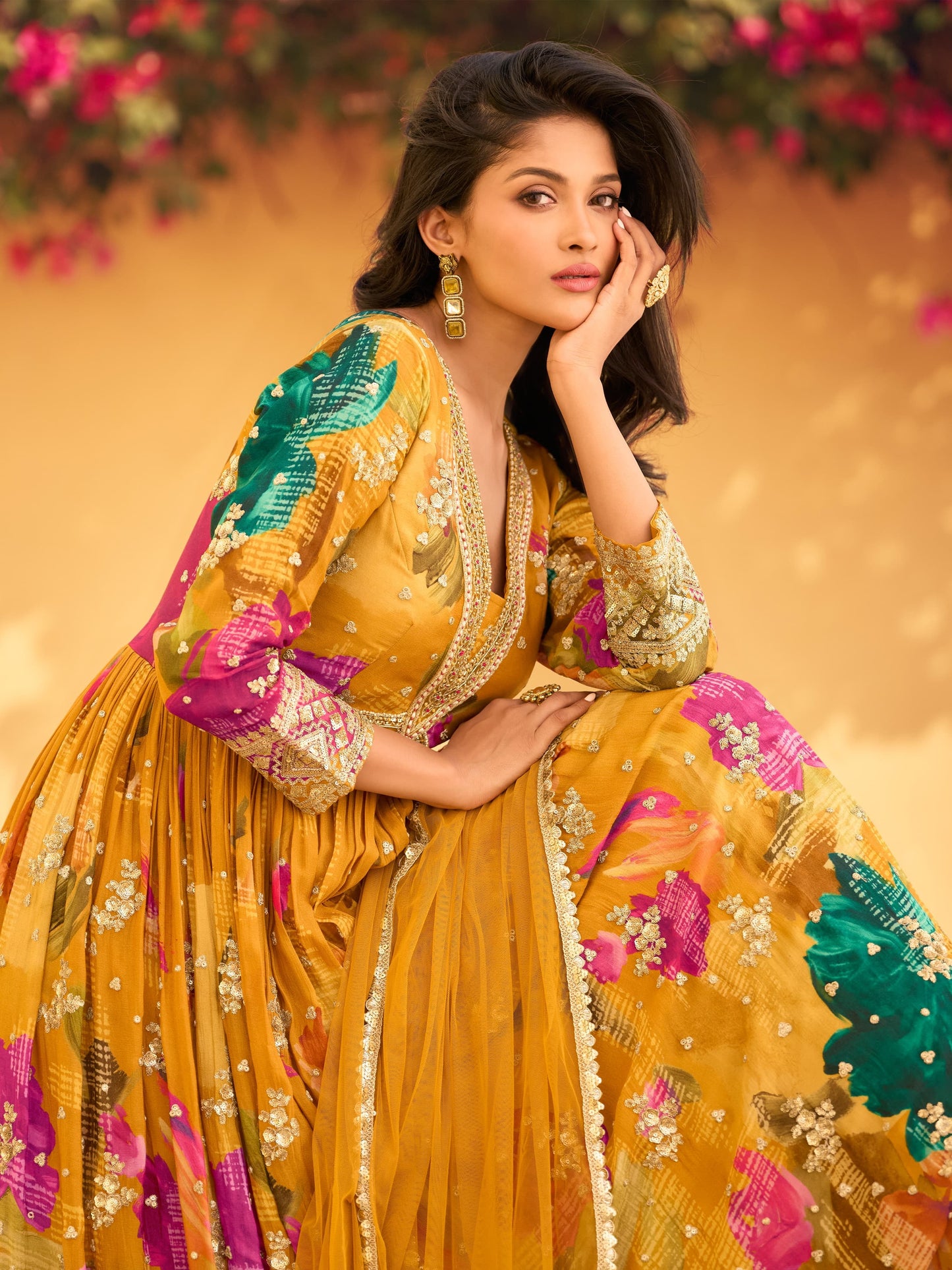 Beautiful Heavy Partywear Dress in Chinon Fabric
