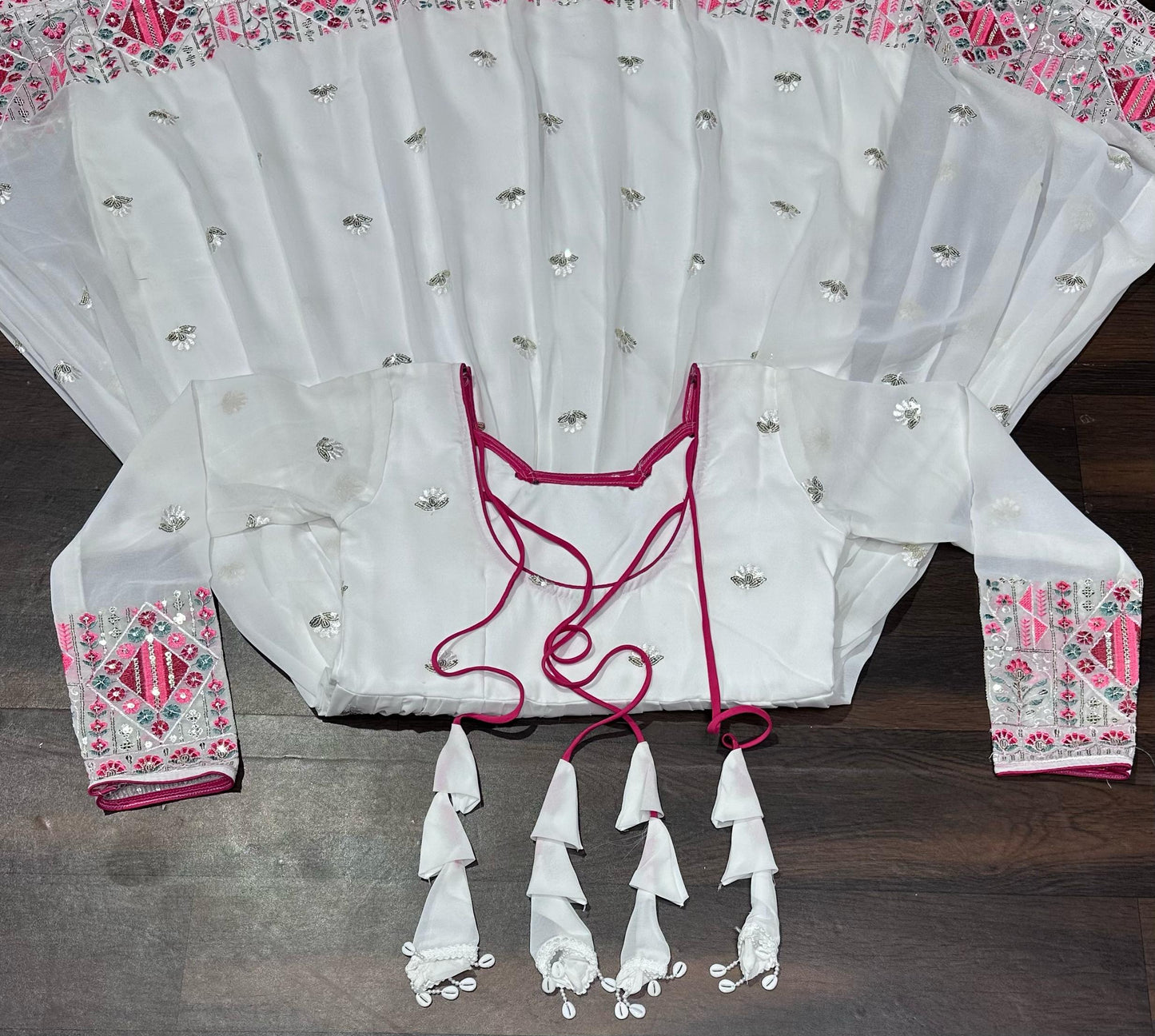 White Color Beautiful Anarkali Partywear Dress For Wedding Season