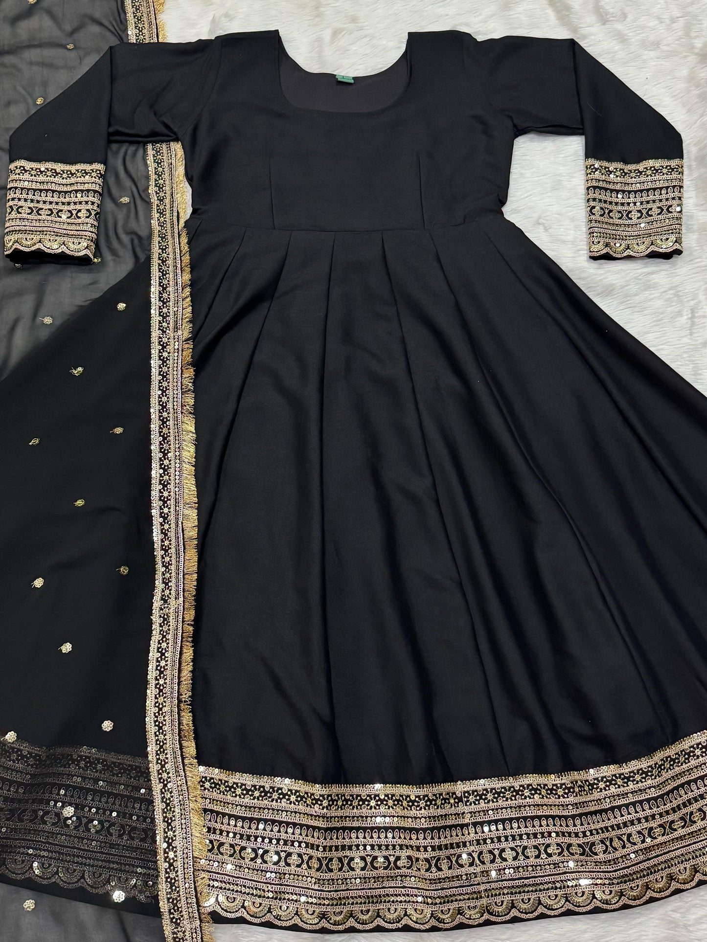 Black Color Beautiful Anarkali Dress in Rayon Fabric