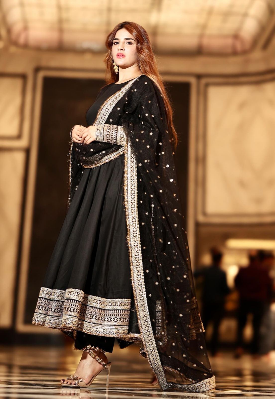 Black Color Beautiful Anarkali Dress in Rayon Fabric