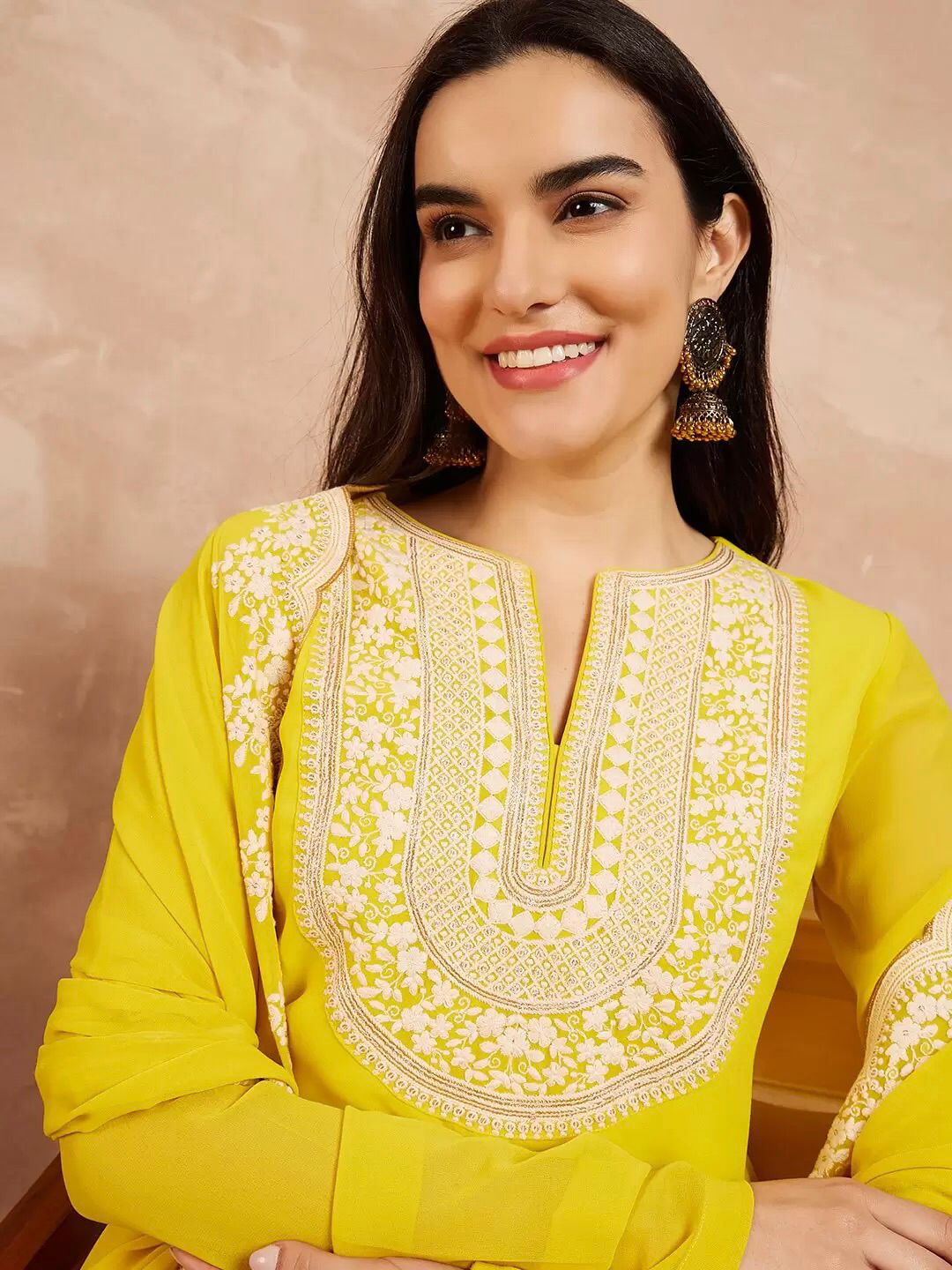 Haldi Function Dress in Georgette Fabric