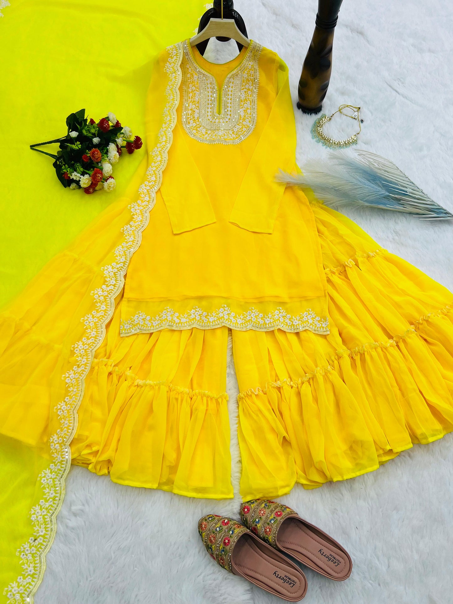 Haldi Function Dress in Georgette Fabric