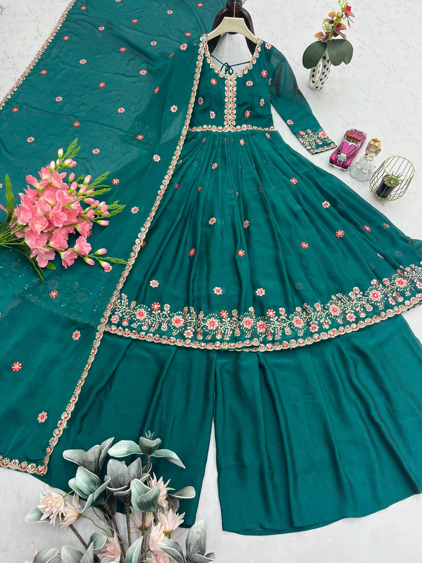 Designer Party Wear Look Sharara Dress