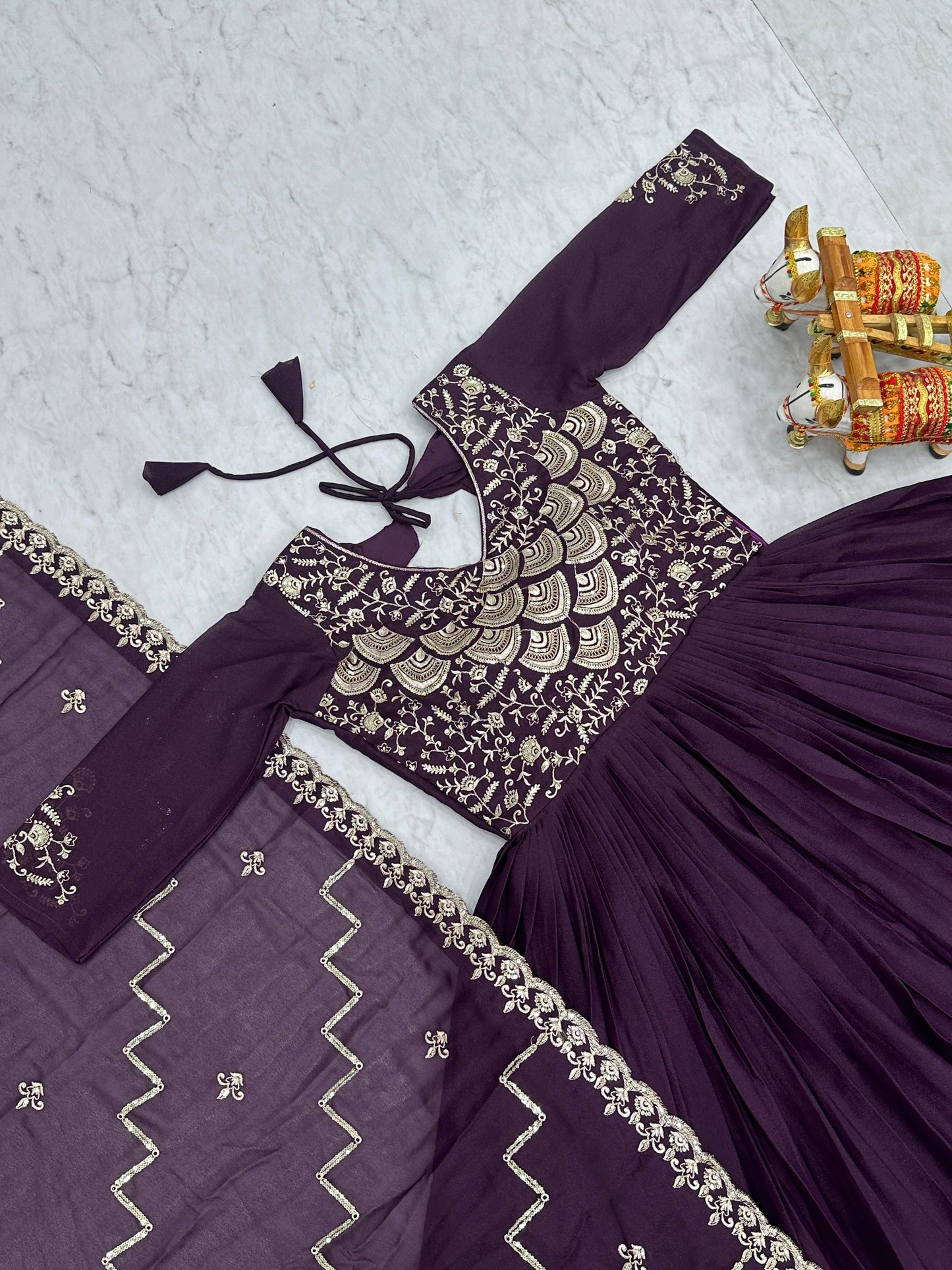 Purple Color Beautiful Anarkali Dress in Georgette Fabric