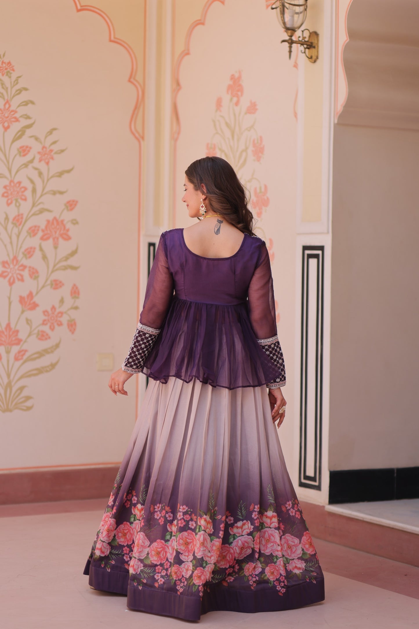 Purple Colour Beautiful Partywear Lehenga Choli