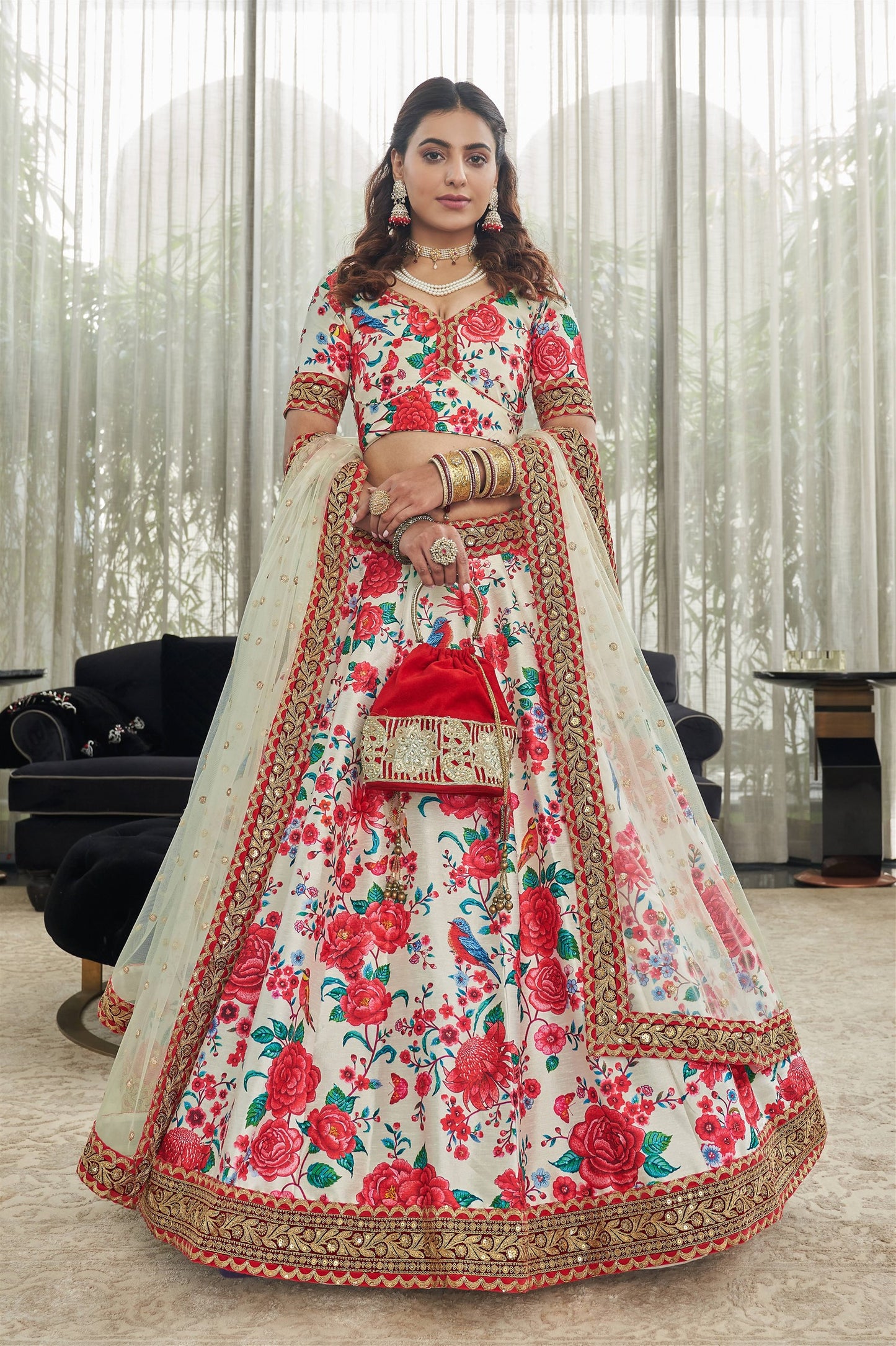 Modern Floral Lehenga Choli For Wedding Function