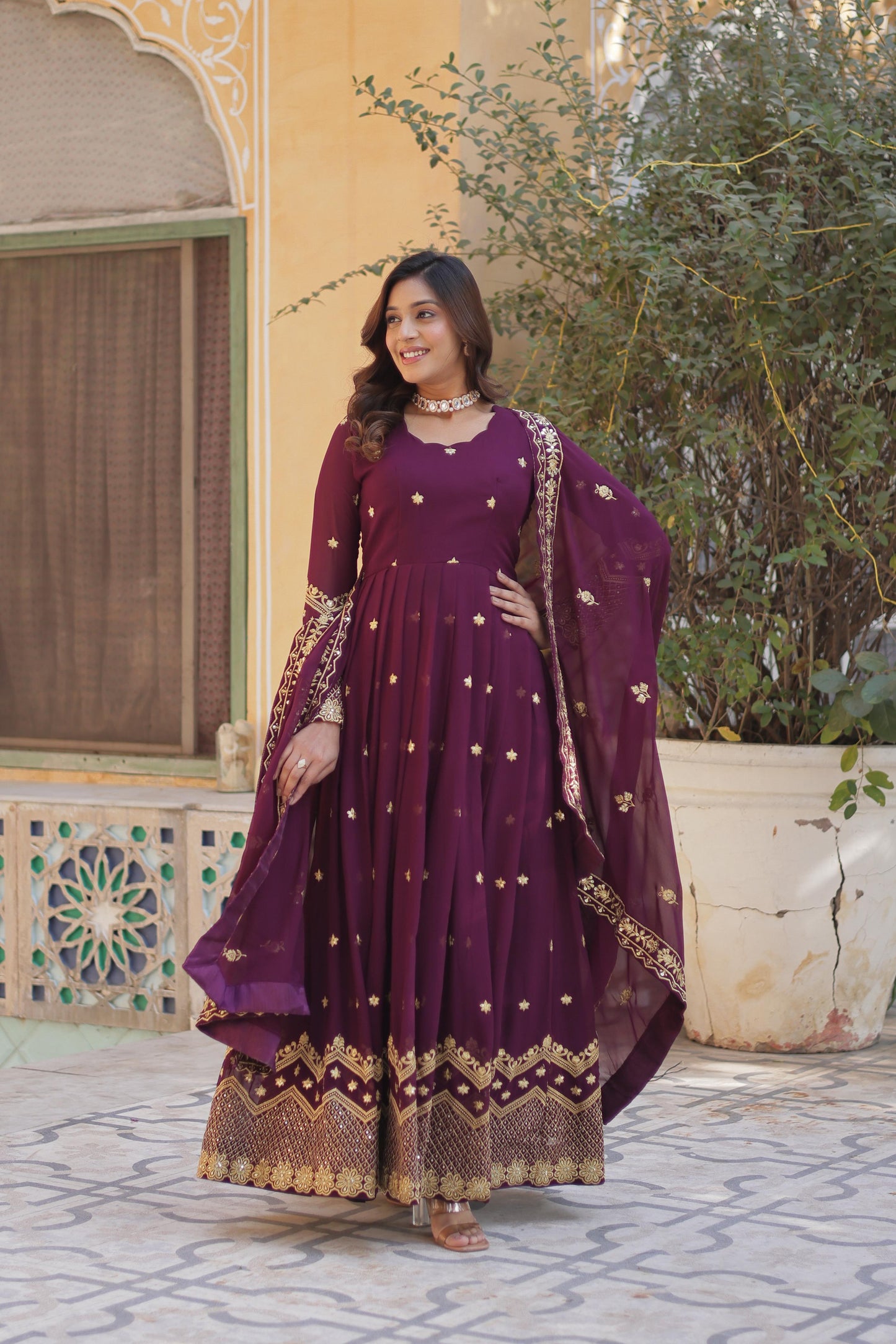 Designer Readymade Gown in Georgette fabric