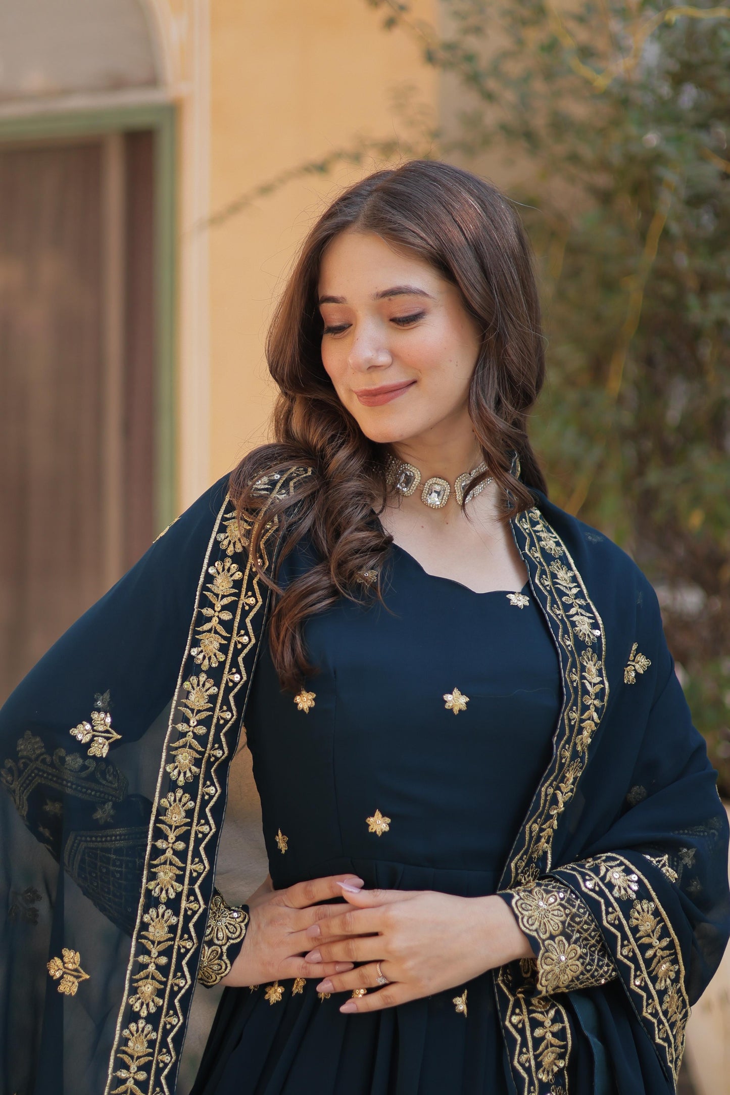 Designer Readymade Gown in Georgette fabric