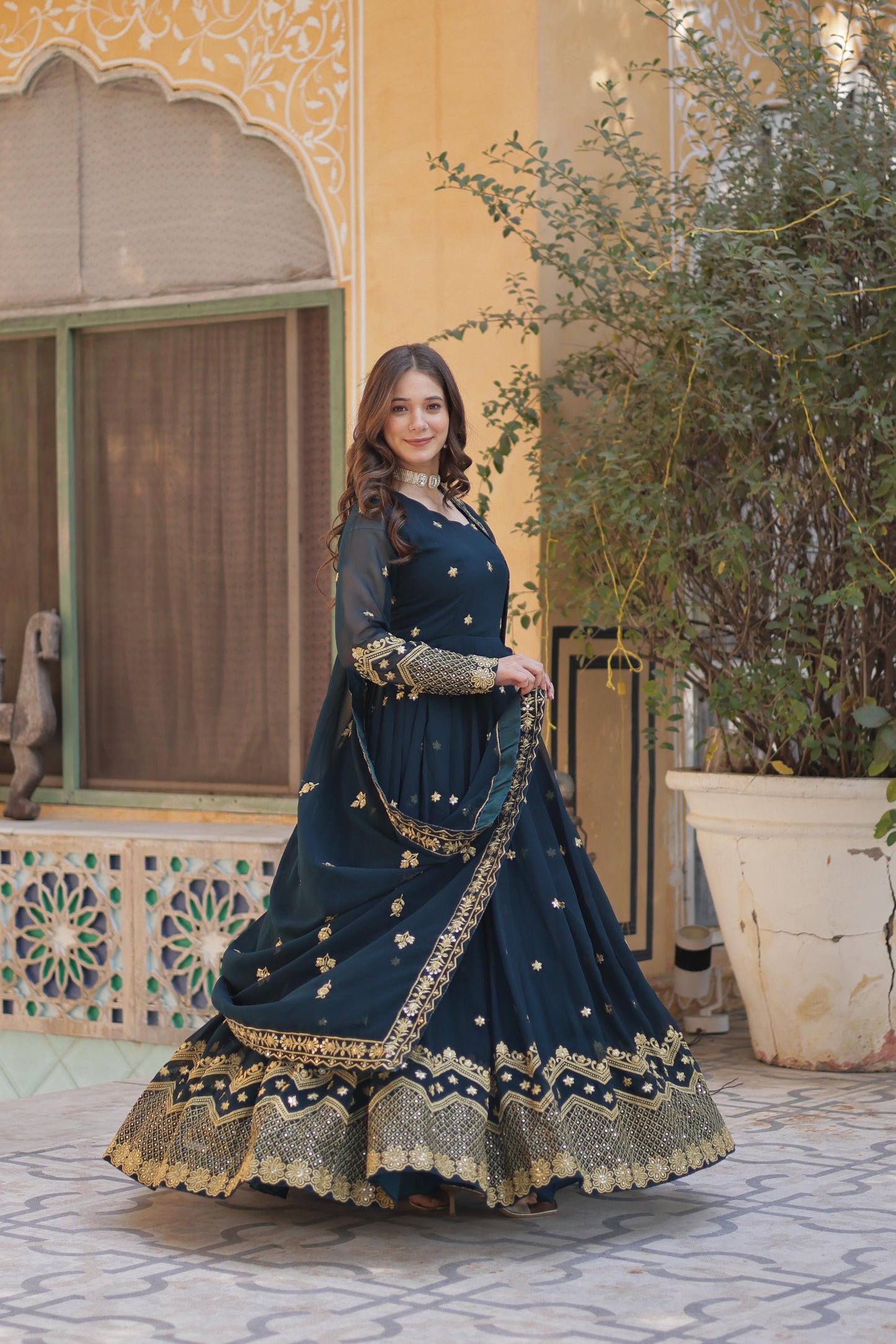 Designer Readymade Gown in Georgette fabric