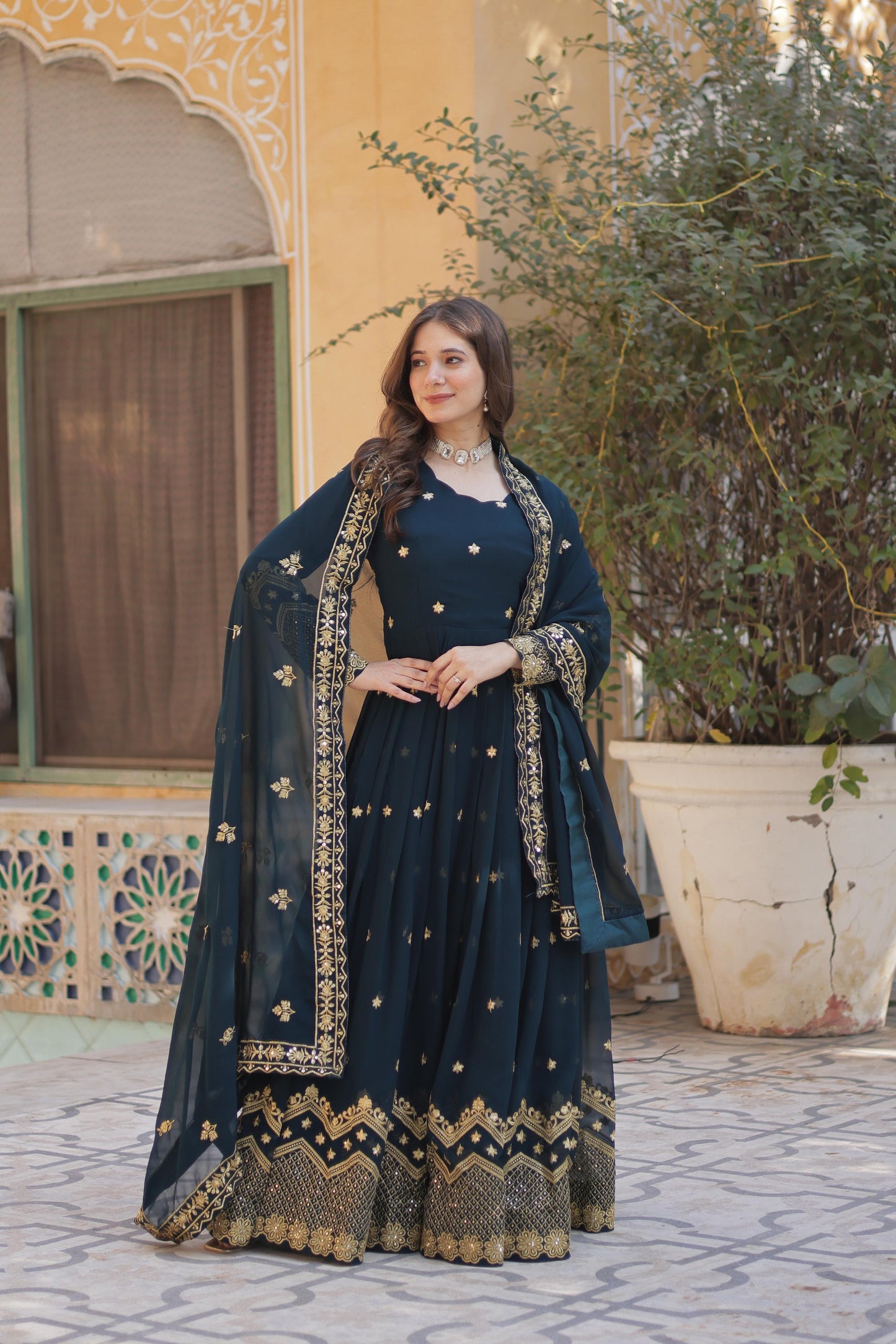 Designer Readymade Gown in Georgette fabric