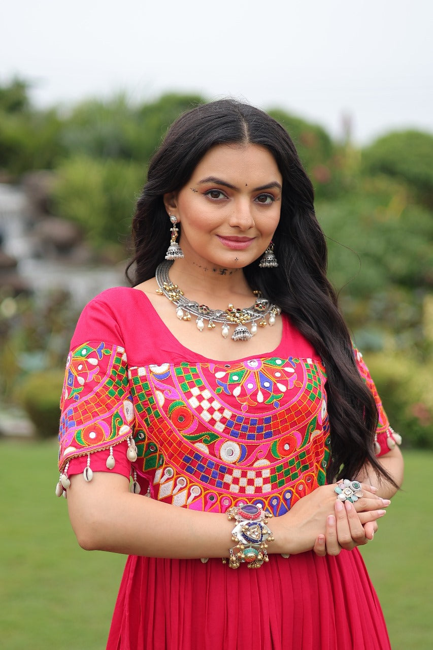 Rani Color Beautiful Gown In Rayon FAbric