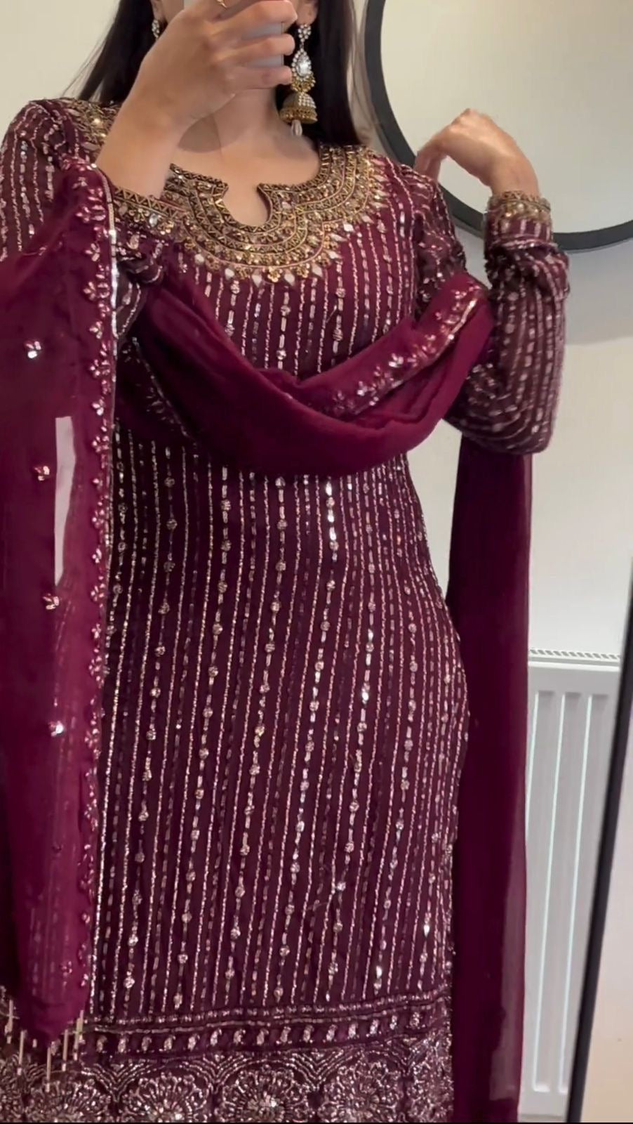 Wedding Wear Dress in Georgette Fabric with full heavy work