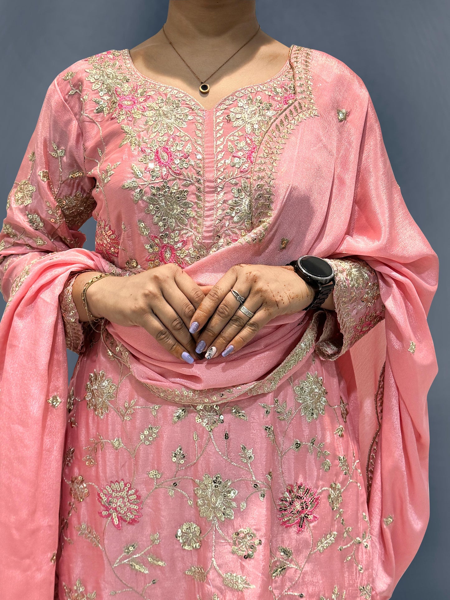 Pink Color Beautiful Plazo Suit For your festival and wedding wear
