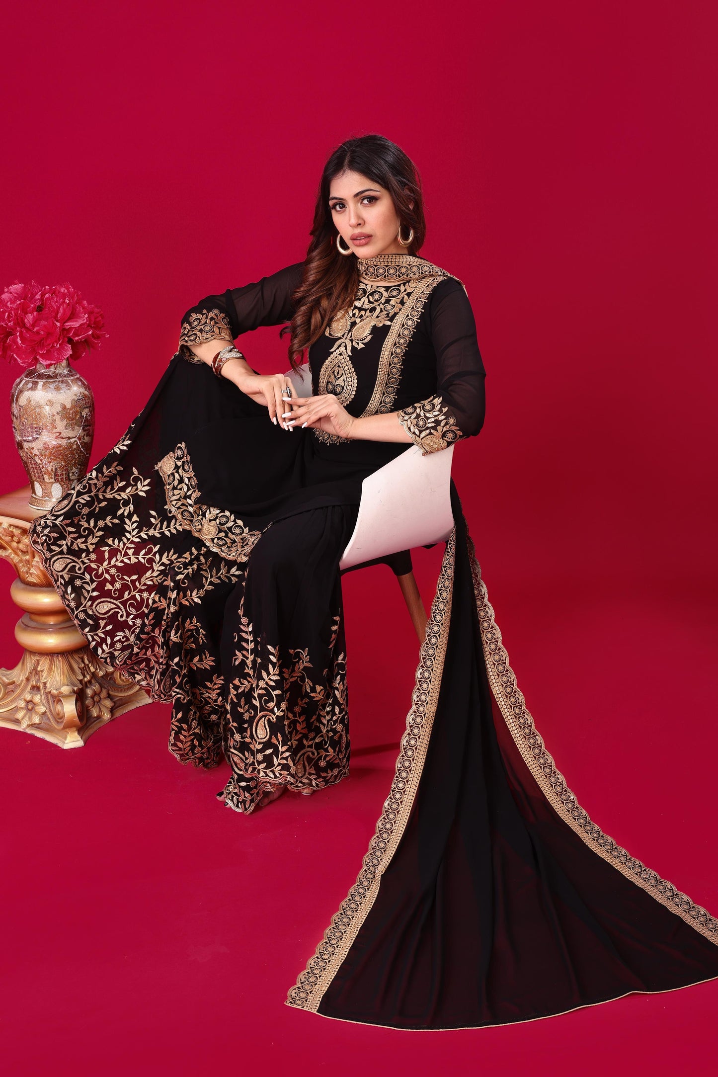 Black Color Beautiful suit for Party Function