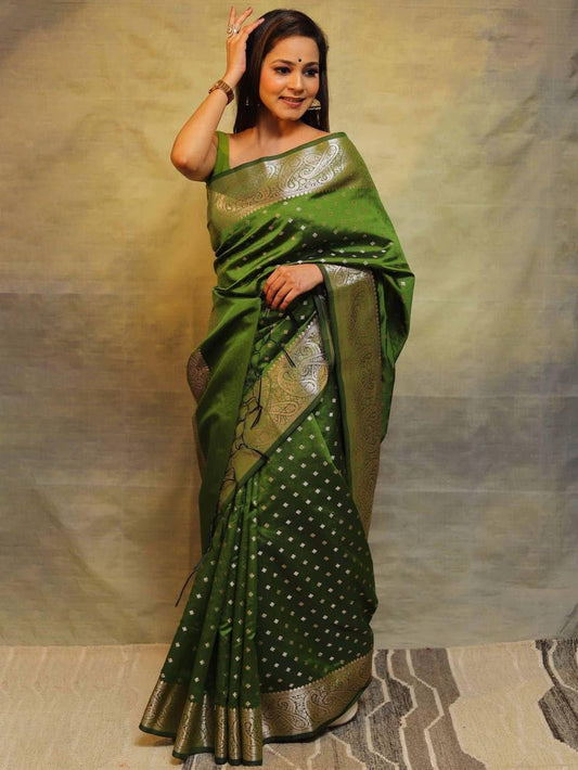 Green Color beautiful Banarasi Silk Saree