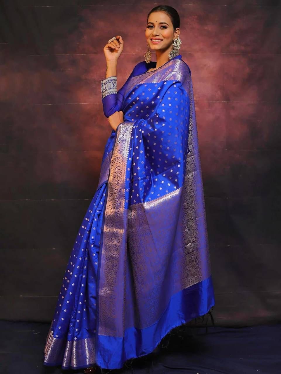 Blue Color beautiful Banarasi Silk Saree