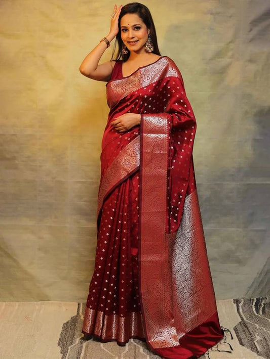 Red Color beautiful Banarasi Silk Saree