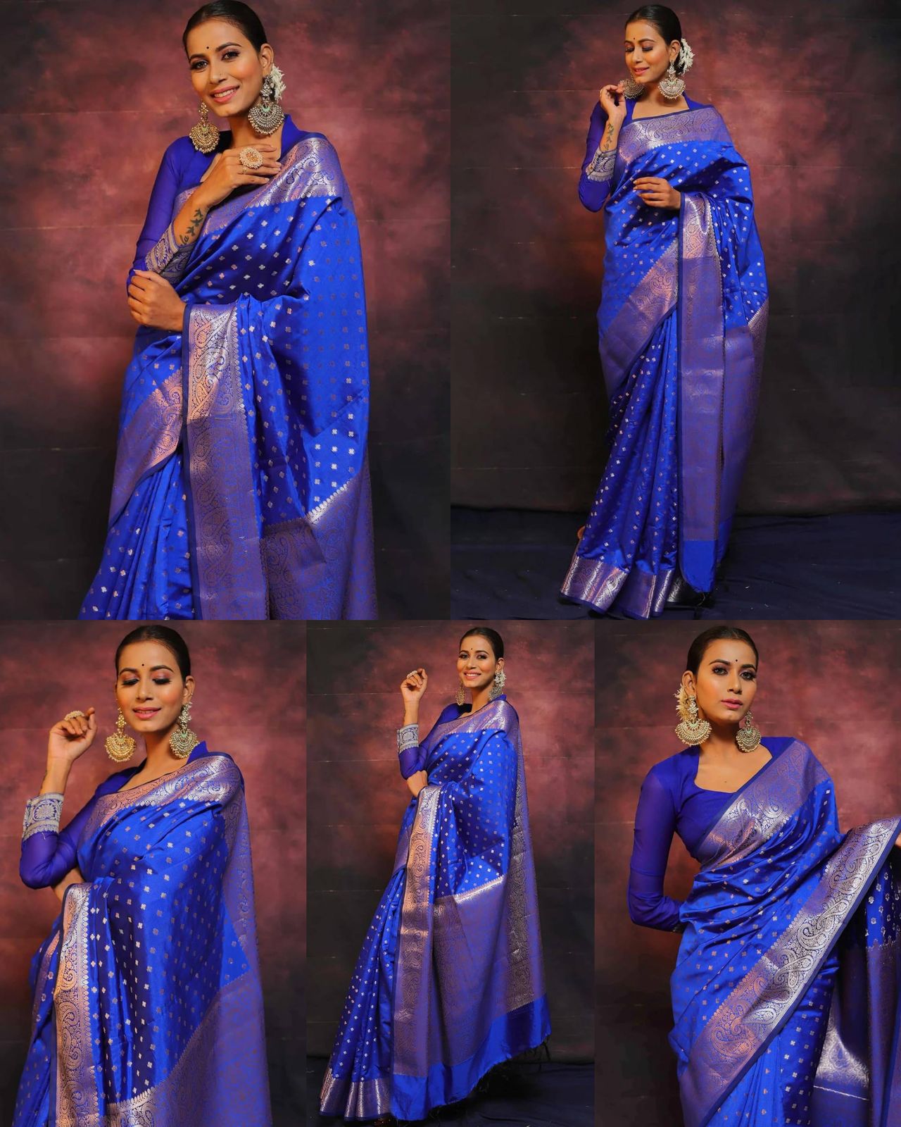 Blue Color beautiful Banarasi Silk Saree
