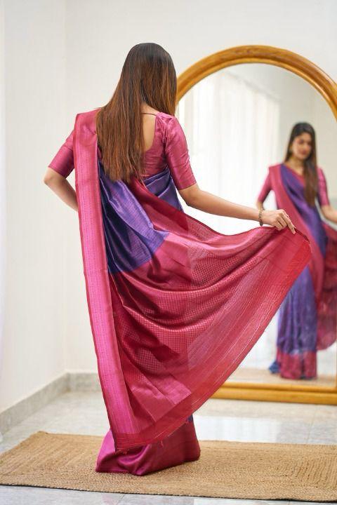 Purple Color Beautiful Banarasi Silk Saree