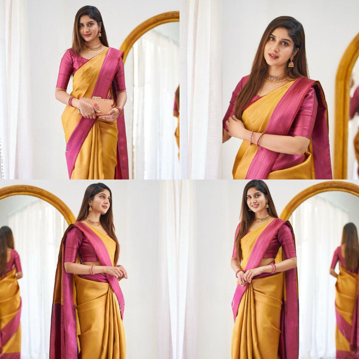 Yellow Color Beautiful Banarasi Silk Saree
