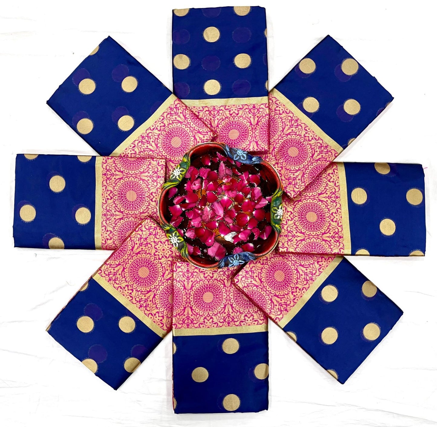 Blue Pink Color Beautiful Banarasi Silk Saree