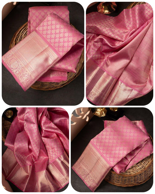 Pink Color Beautiful Banarasi Silk Saree