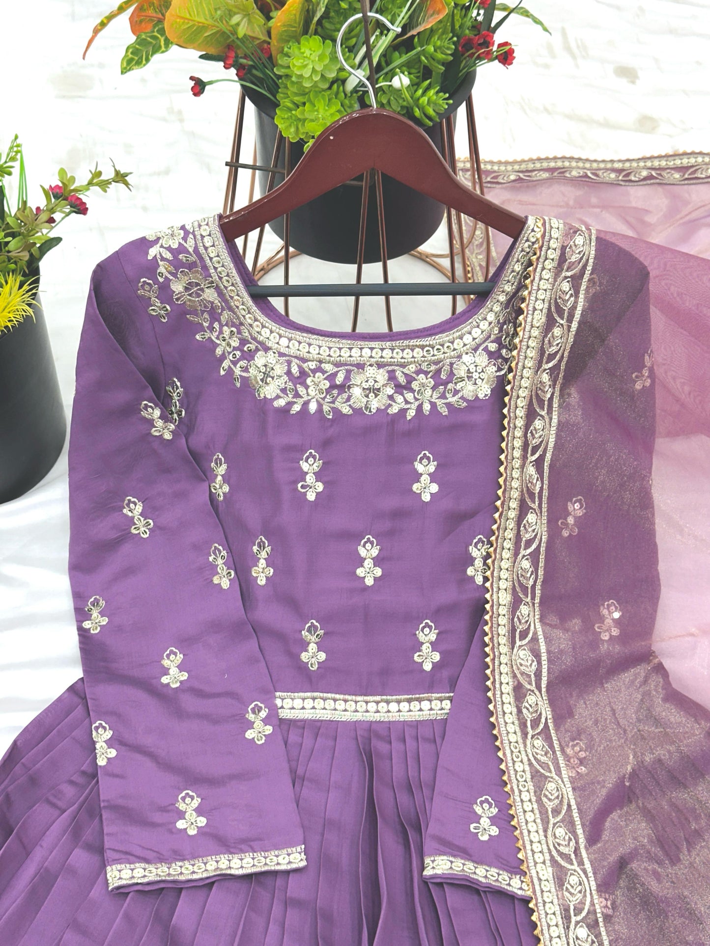 Designer Party Wear Look Full Heavy Embroidery Sequence Work Gown