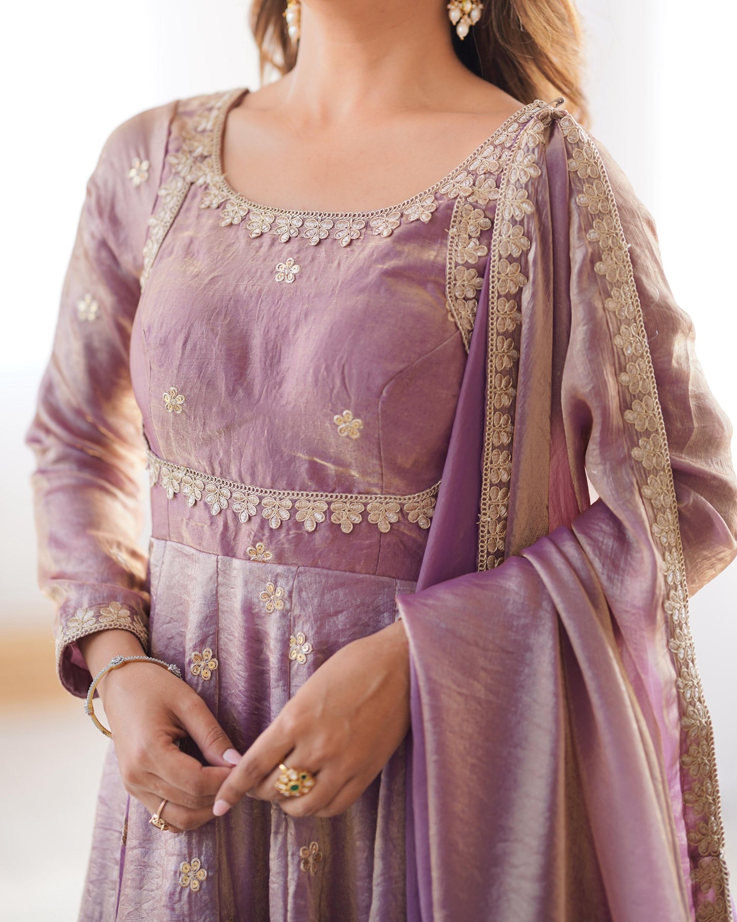 Fancy Color Beautiful Anarkali Gown in Silk Fabric