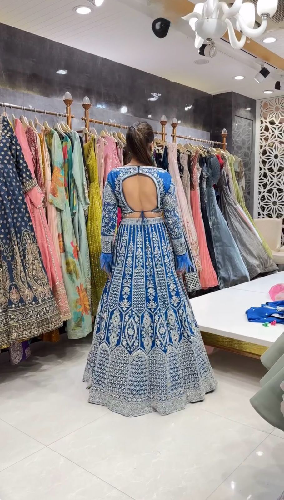 Blue Color Beautiful Partywear Lehenga Choli
