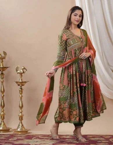 Summer Wear Beautiful Maslin Silk Fabric Dress