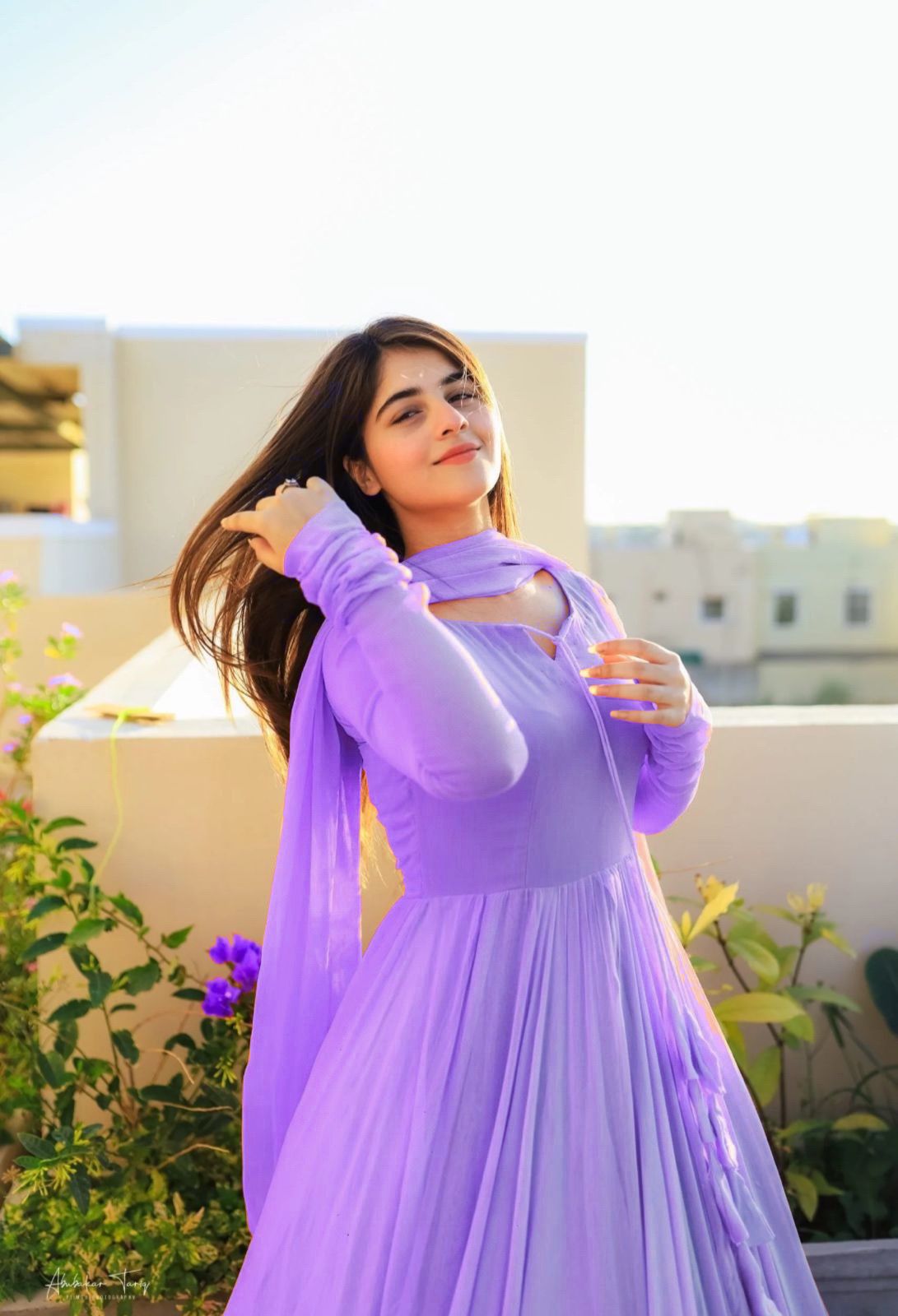 Gown with Dupatta in Georgette Fabric with 4 meter flair