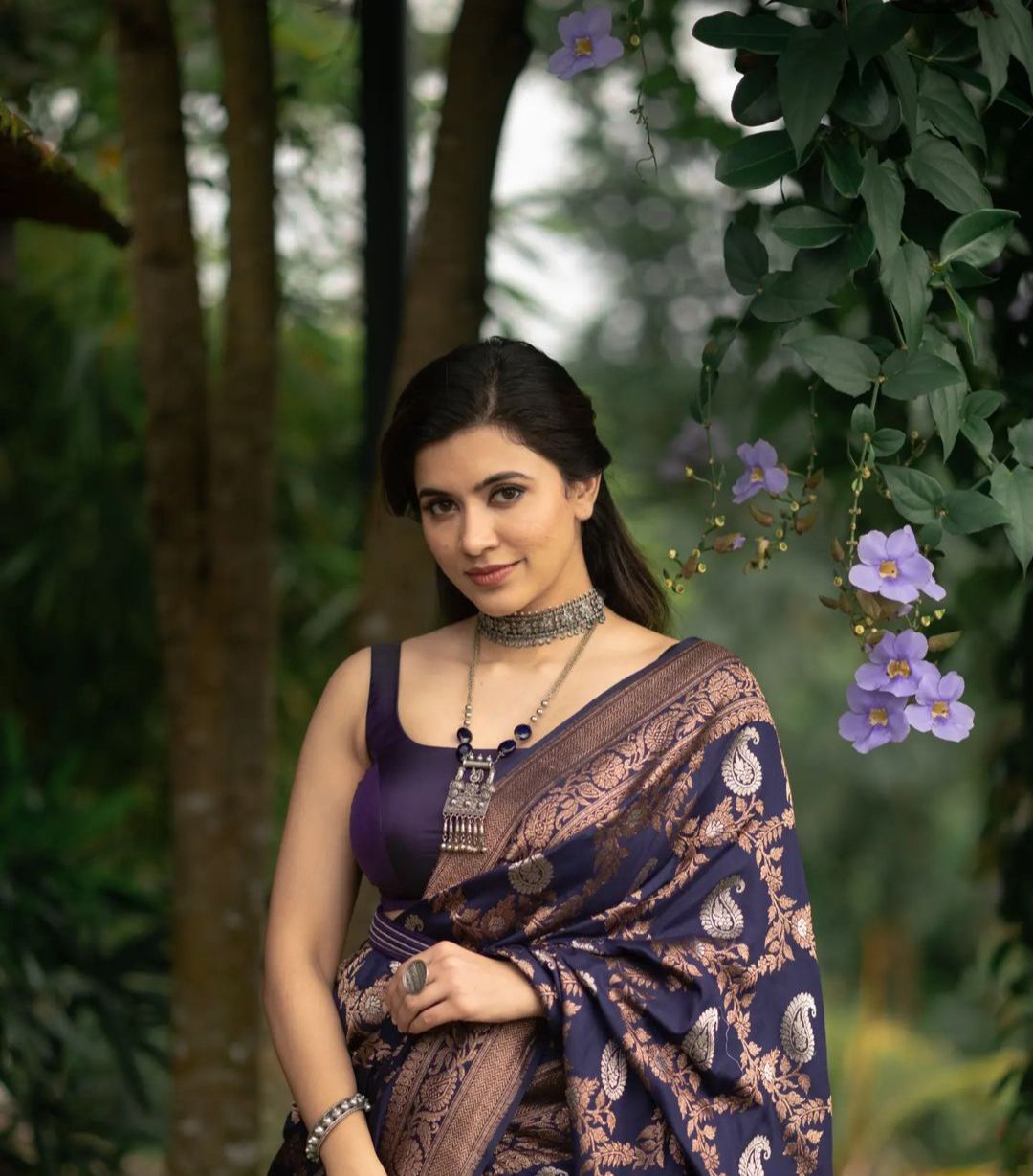 Blue Color Beautiful Silk Saree for daily wear use