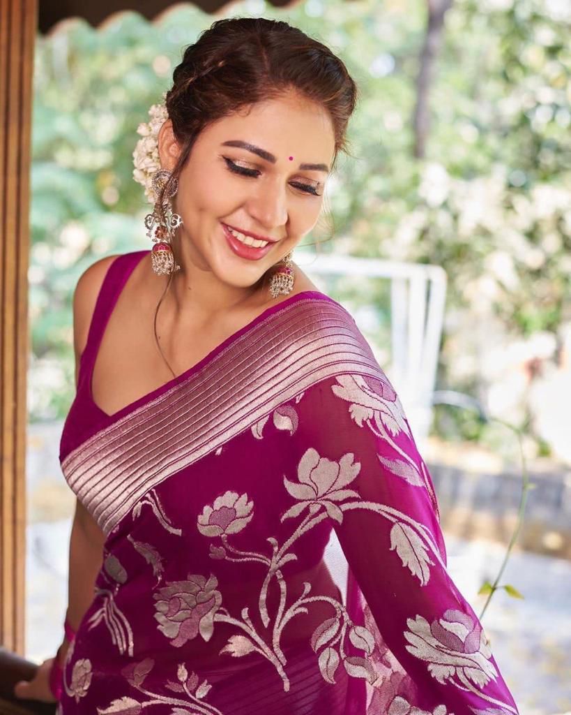 Pink Color Beautiful Silk Saree for daily wear use
