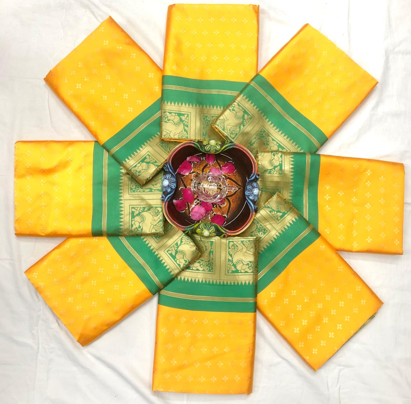Yellow Color Beautiful Silk Saree for daily wear use
