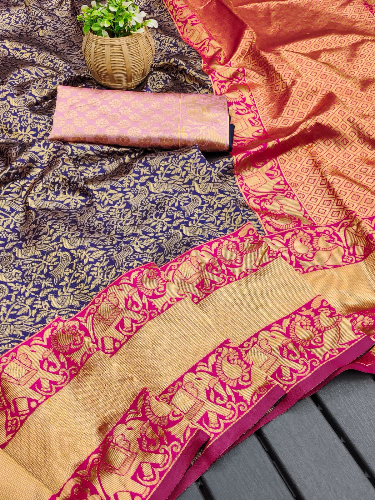 Daily Wear Silk Saree with unstich blouse