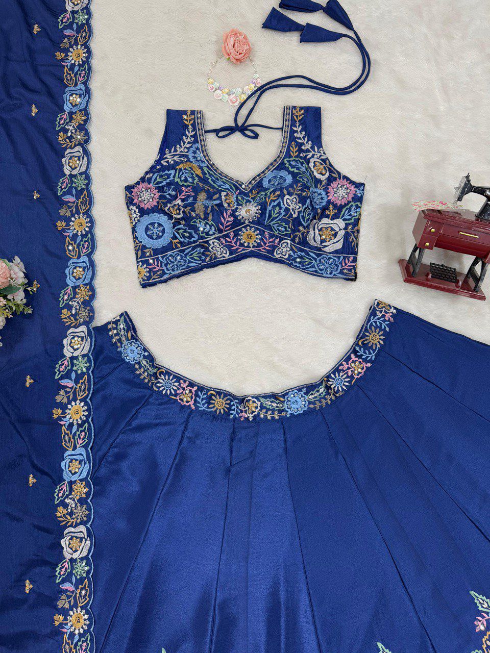 Blue Color Beautiful Partywear Lehenga Choli For wedding Function
