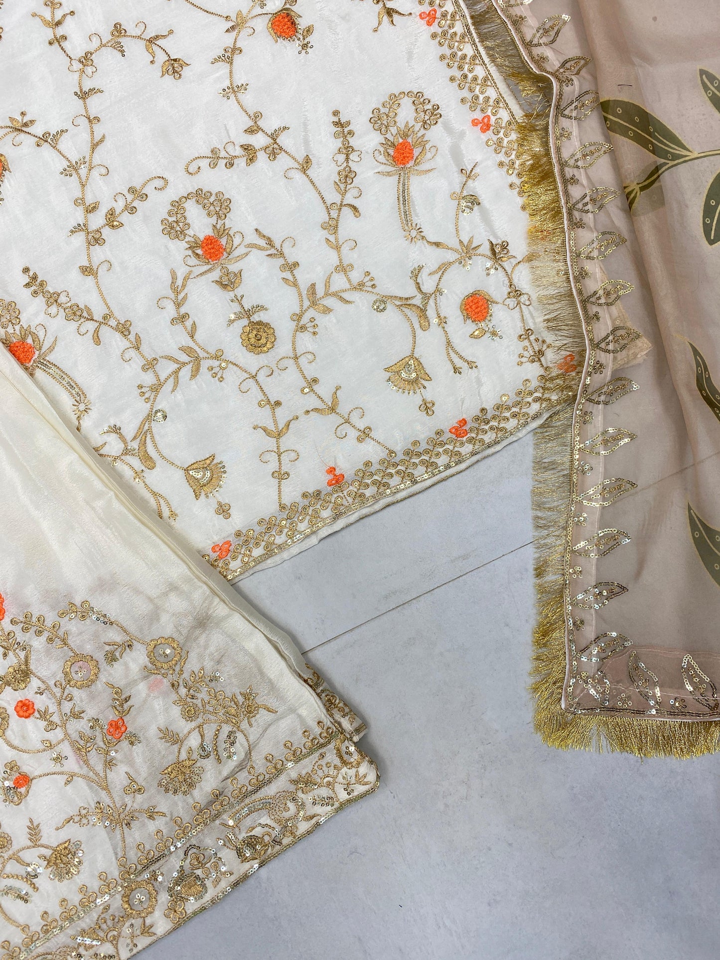 Designer Heavy Chinon With Sequence Embroidery Work Suit With Plazzo And Dupatta