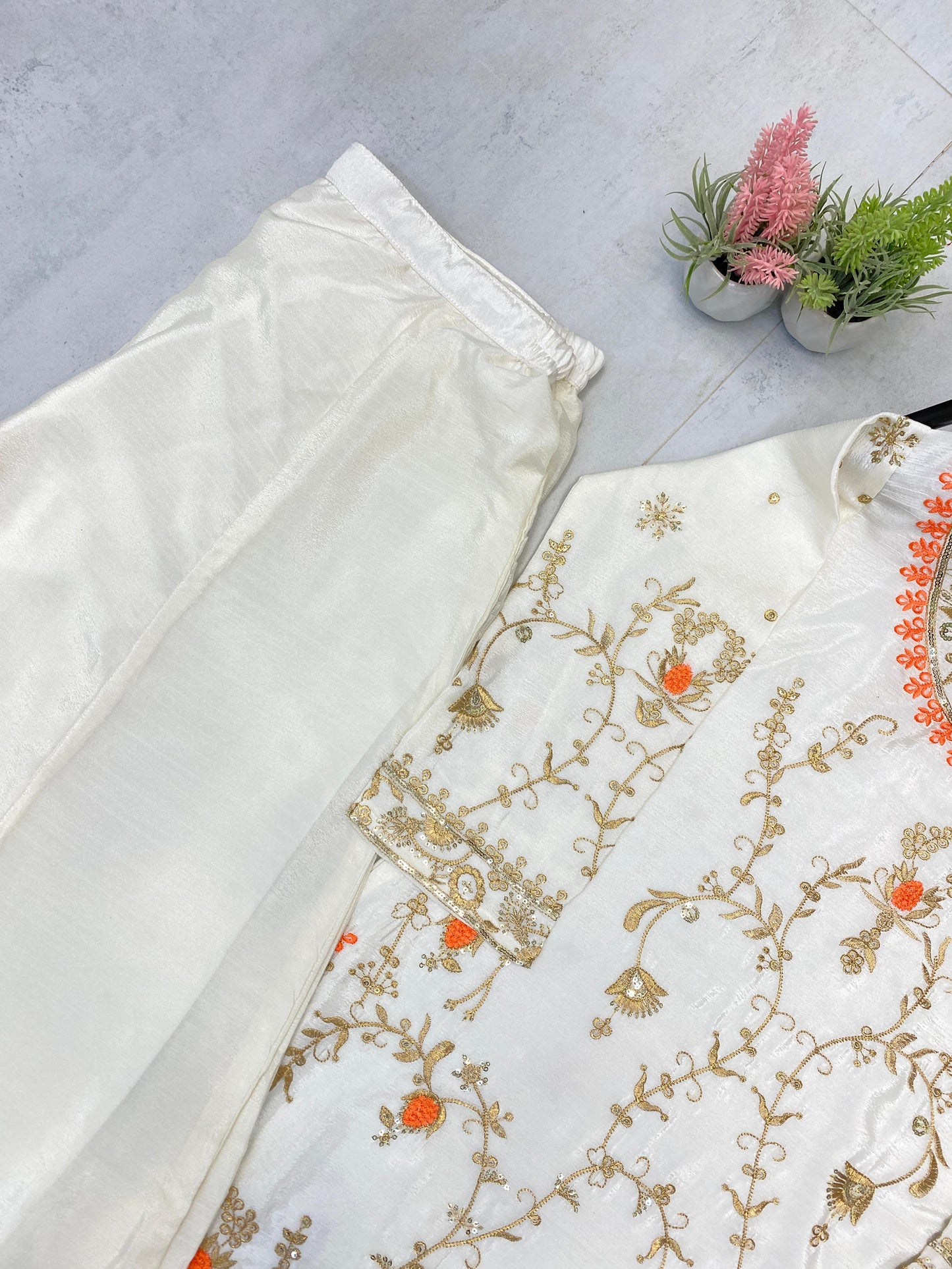 Designer Heavy Chinon With Sequence Embroidery Work Suit With Plazzo And Dupatta