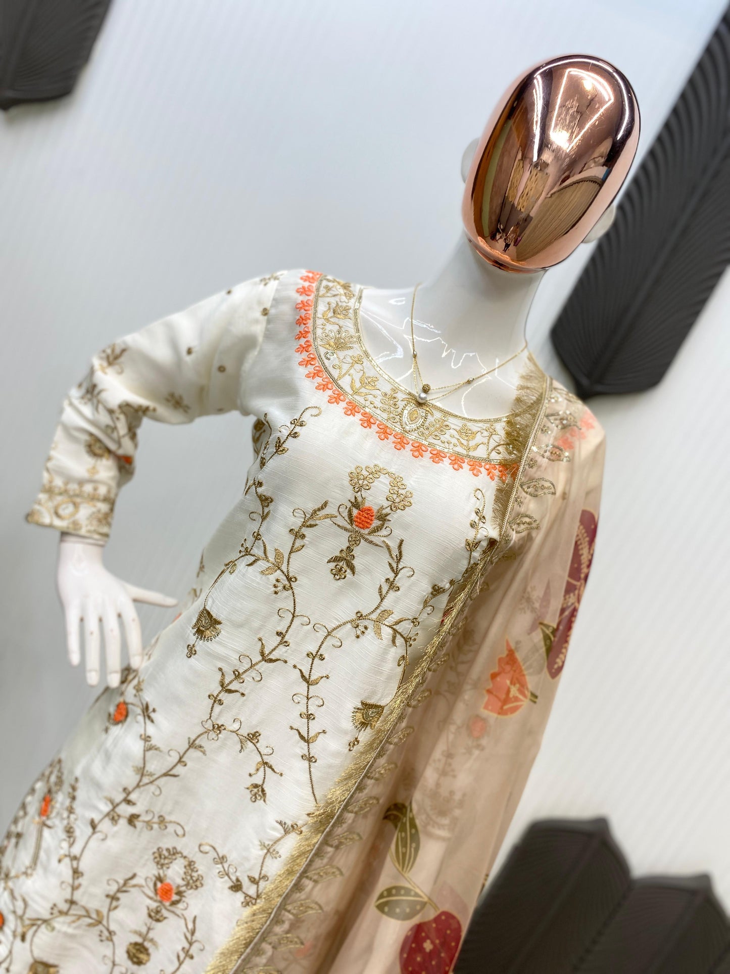 Designer Heavy Chinon With Sequence Embroidery Work Suit With Plazzo And Dupatta