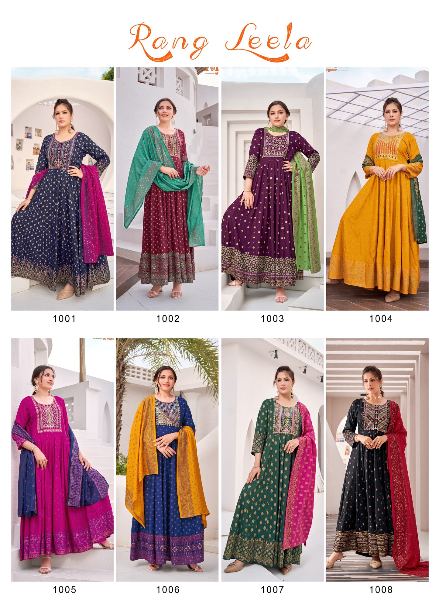 rang leela 1001 to 1008 series dress set to set only