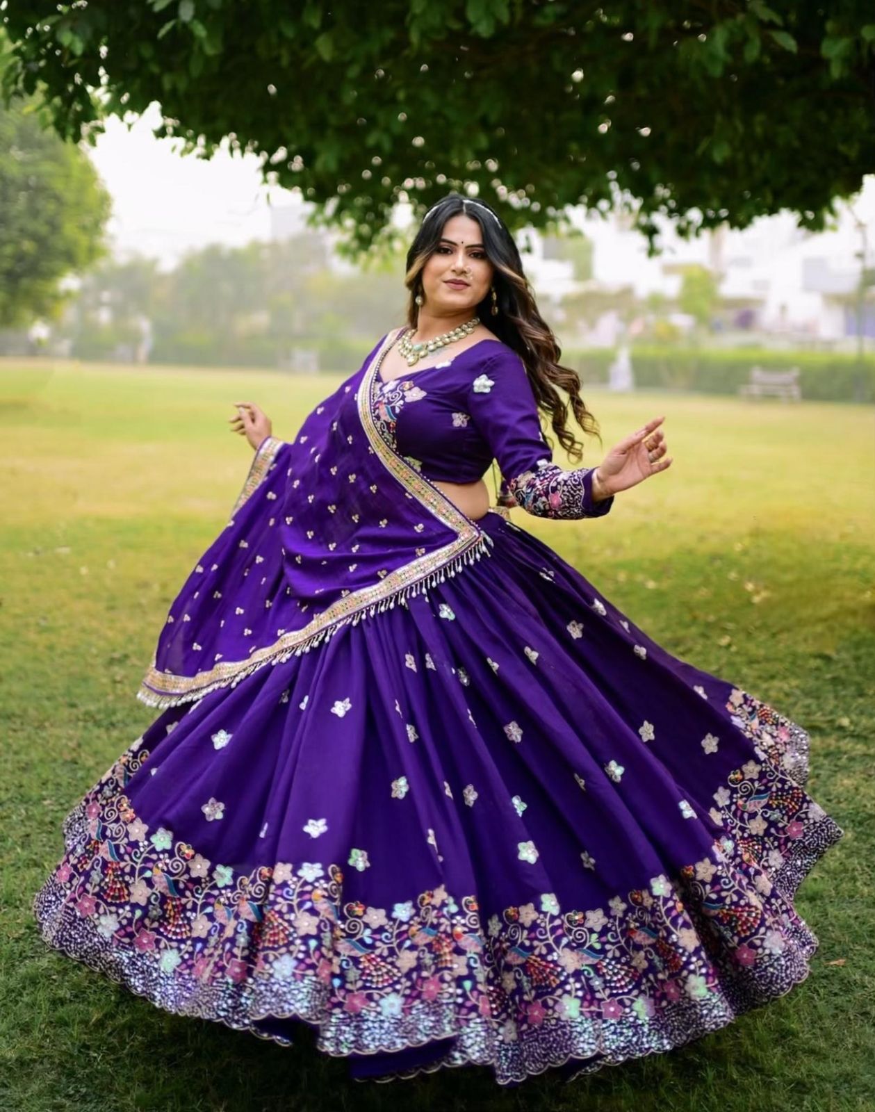 Festival Lehenga Choli in chinon silk fabric