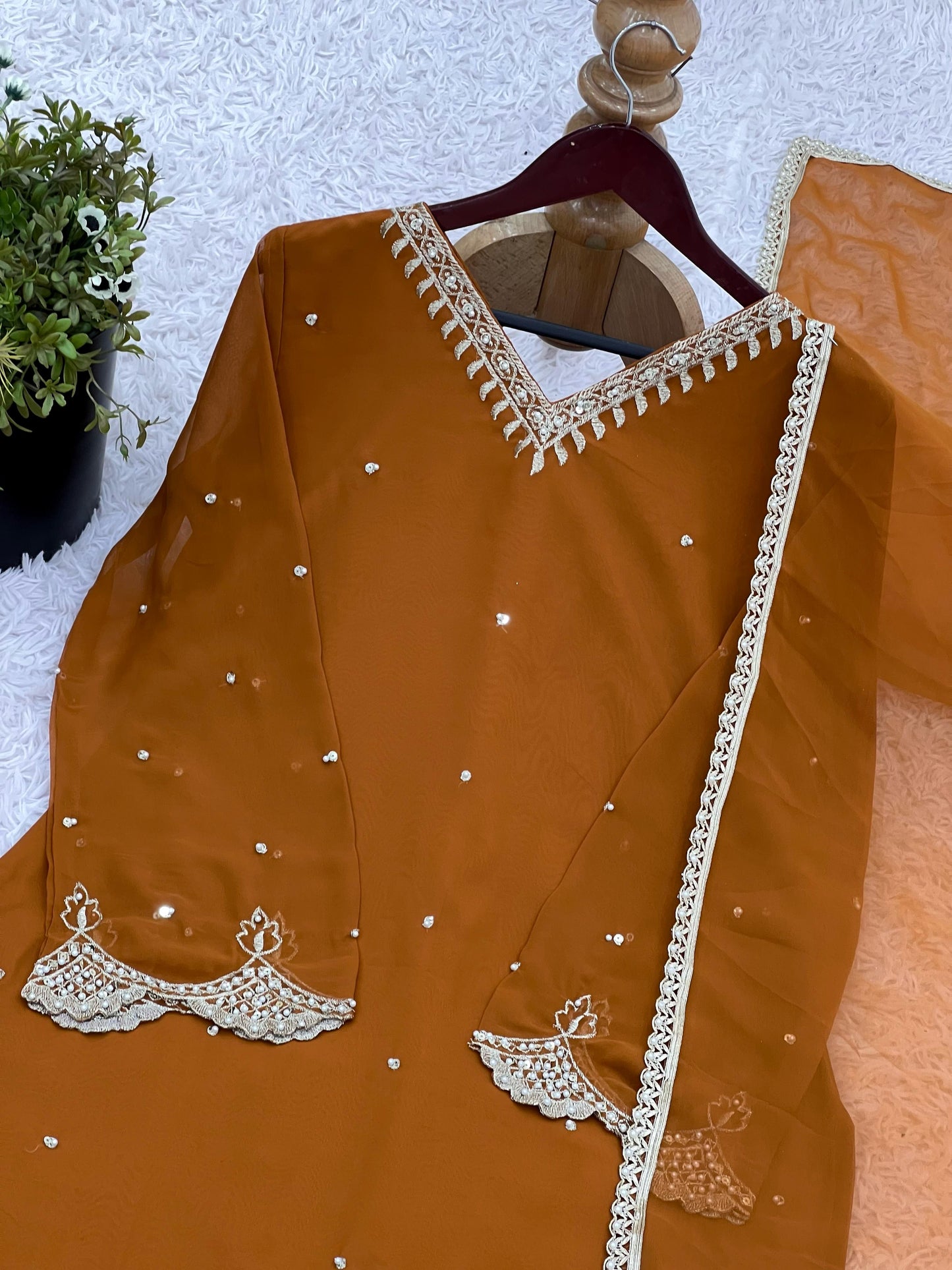 Golden Color Beautiful Partywear Dresss