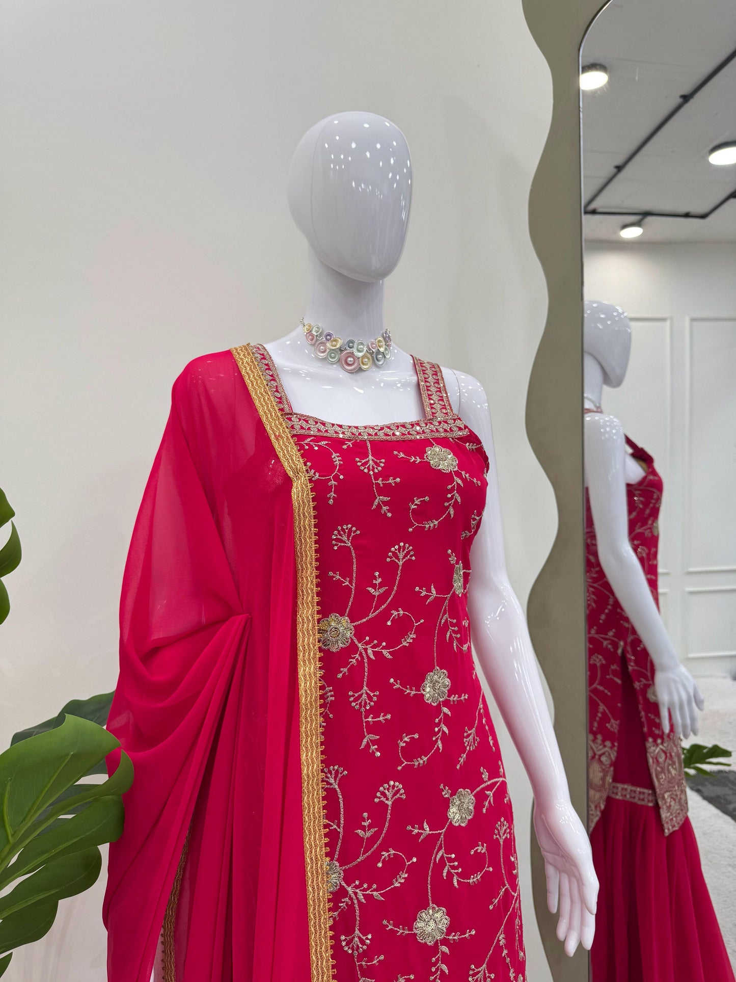Pink Color Sharara Dress in GEorgette FAbric
