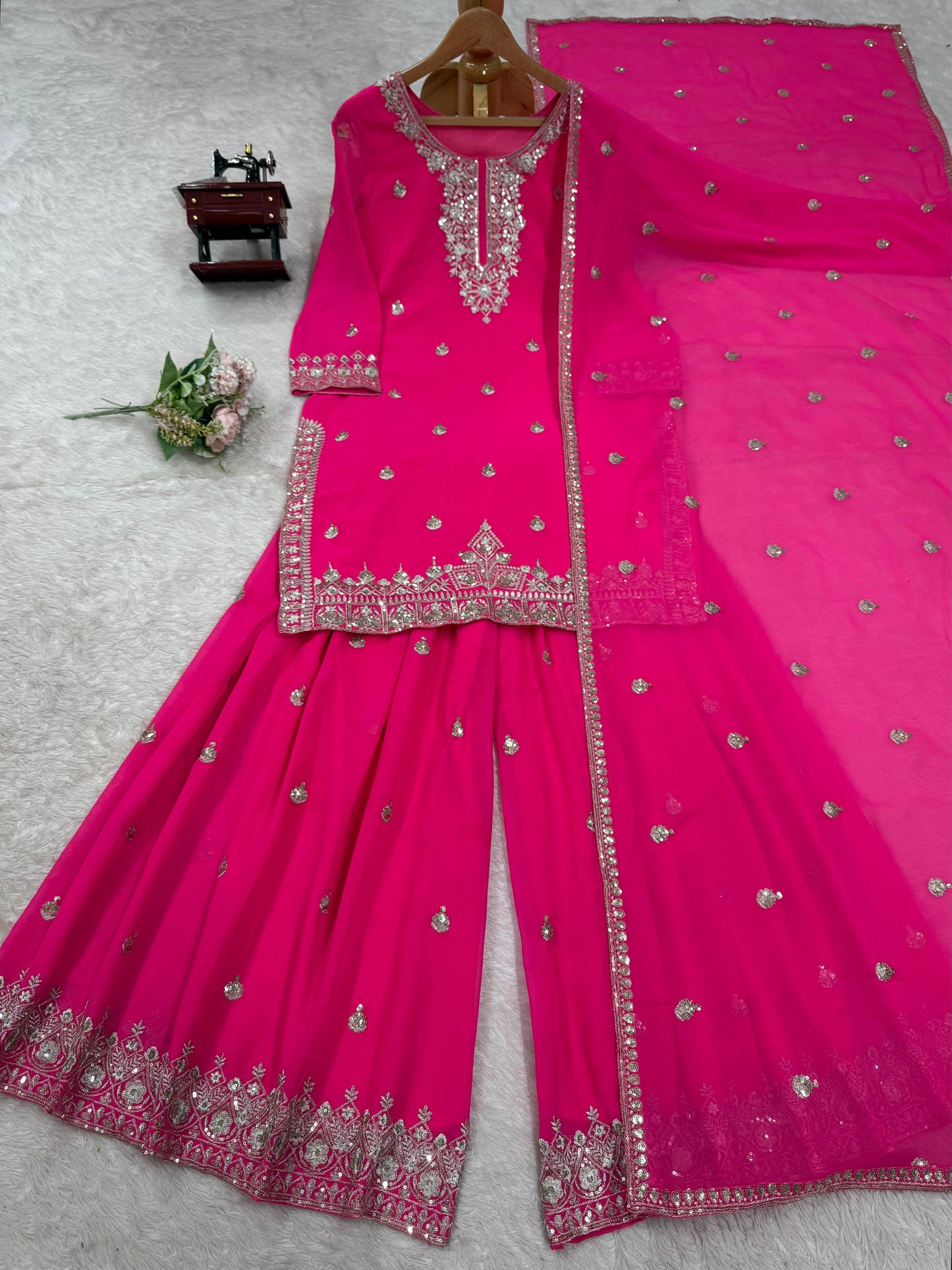 Pink Color Georgette Fabric Dress